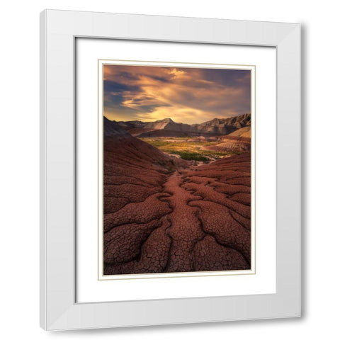 Badlands  Harmony White Modern Wood Framed Art Print with Double Matting by P., Ruiqing