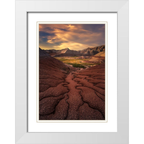 Badlands  Harmony White Modern Wood Framed Art Print with Double Matting by P., Ruiqing