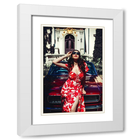Riding the Mustang White Modern Wood Framed Art Print with Double Matting by Bolgov (Axe), Ruslan