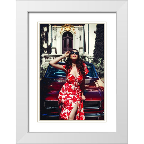 Riding the Mustang White Modern Wood Framed Art Print with Double Matting by Bolgov (Axe), Ruslan