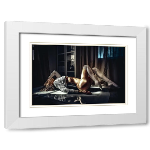 A Matter of Lust White Modern Wood Framed Art Print with Double Matting by Bolgov (Axe), Ruslan