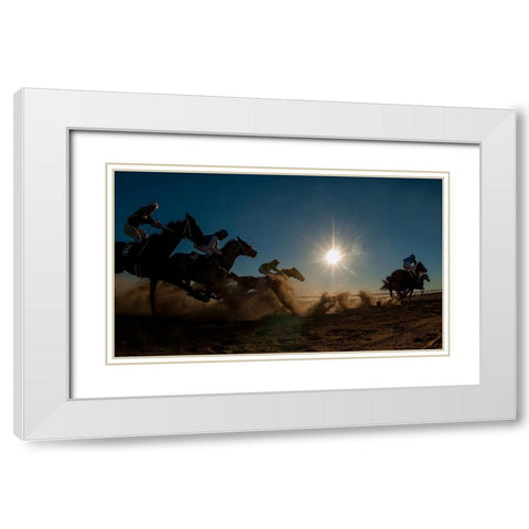 Betoota Flying Through The Dust White Modern Wood Framed Art Print with Double Matting by Lee Chapman, Sharon