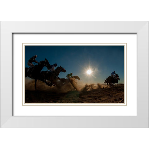 Betoota Flying Through The Dust White Modern Wood Framed Art Print with Double Matting by Lee Chapman, Sharon
