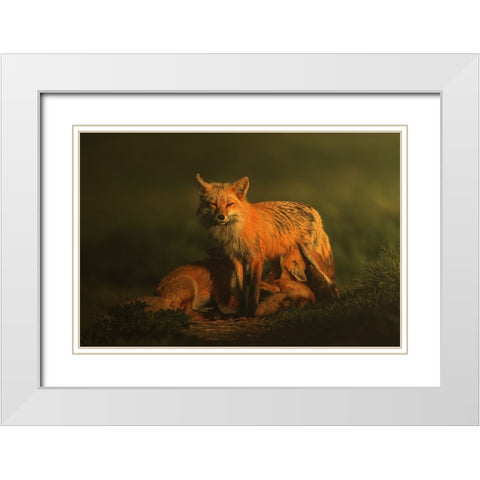 Motherhood White Modern Wood Framed Art Print with Double Matting by Li, Rob