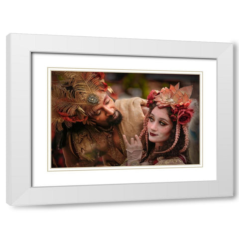 Charming White Modern Wood Framed Art Print with Double Matting by Chang, Jiangping