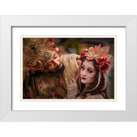 Charming White Modern Wood Framed Art Print with Double Matting by Chang, Jiangping