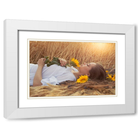 Summer Dreams White Modern Wood Framed Art Print with Double Matting by Bogdan R, Mihai