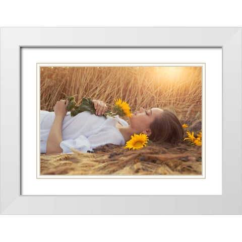 Summer Dreams White Modern Wood Framed Art Print with Double Matting by Bogdan R, Mihai