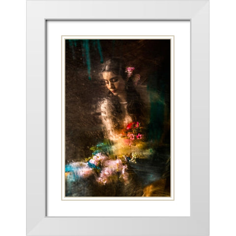 Beautiful White Modern Wood Framed Art Print with Double Matting by Marjanmashhadi