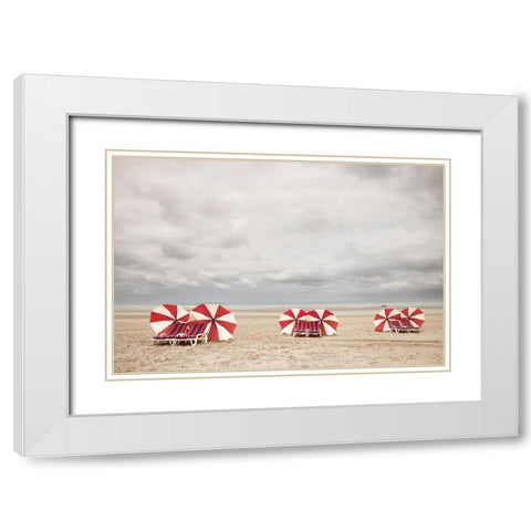 No Tanning Today White Modern Wood Framed Art Print with Double Matting by Claes, Gilbert