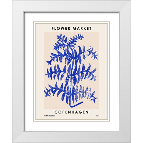 Flower Market. Copenhagen White Modern Wood Framed Art Print with Double Matting by NKTN