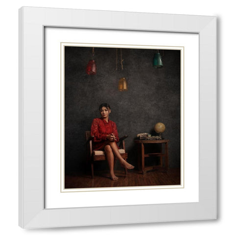 My Self White Modern Wood Framed Art Print with Double Matting by Abdillah, Djayent