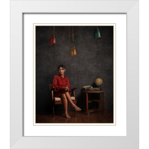 My Self White Modern Wood Framed Art Print with Double Matting by Abdillah, Djayent