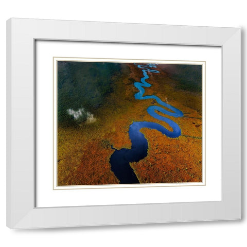 The Equation Of RIVer White Modern Wood Framed Art Print with Double Matting by Yu, Liyun