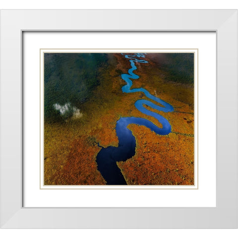 The Equation Of RIVer White Modern Wood Framed Art Print with Double Matting by Yu, Liyun