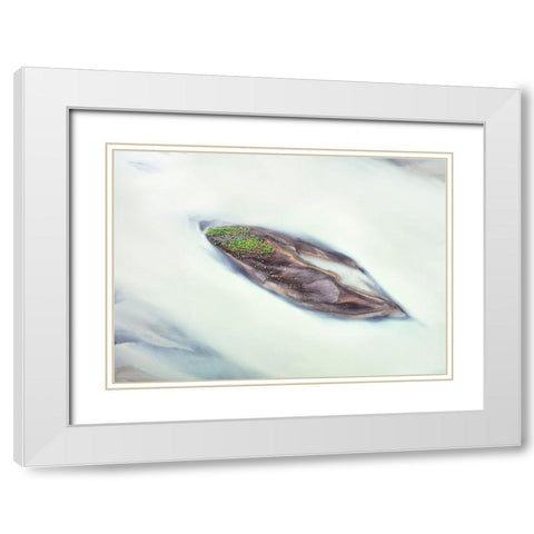 Lupine Islet White Modern Wood Framed Art Print with Double Matting by Dou, Shenshen