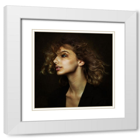 Nadin White Modern Wood Framed Art Print with Double Matting by Rise, Zachar