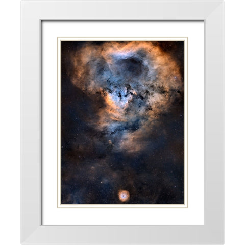 Cosmic Question Mark White Modern Wood Framed Art Print with Double Matting by Chander, Vikas