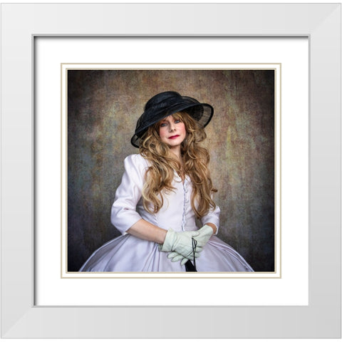 The Lady White Modern Wood Framed Art Print with Double Matting by Springgay, Daniel