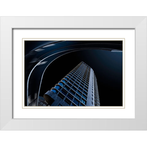 Round Shelter White Modern Wood Framed Art Print with Double Matting by Van Son, Greetje