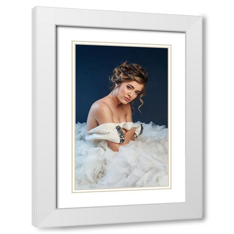 Celia White Modern Wood Framed Art Print with Double Matting by Navarro Villanueva, Luis