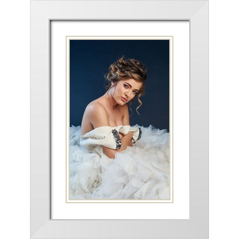 Celia White Modern Wood Framed Art Print with Double Matting by Navarro Villanueva, Luis