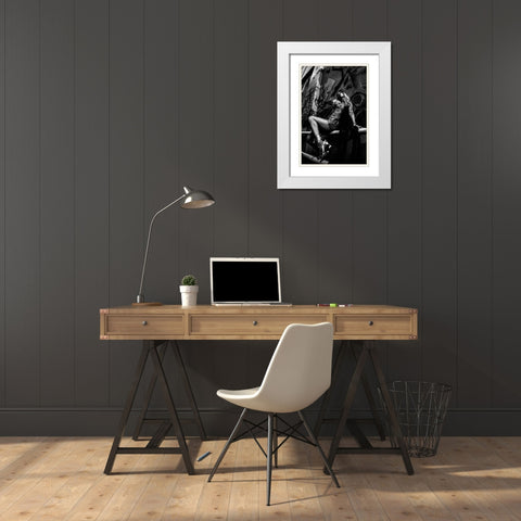 Peace On Earth White Modern Wood Framed Art Print with Double Matting by Hirose, Aki
