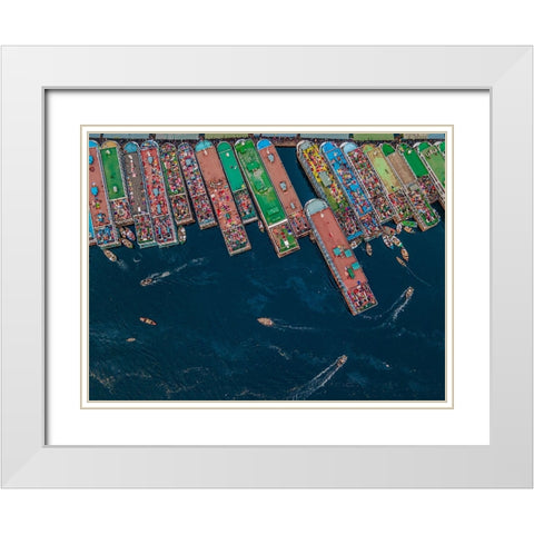 Untitled White Modern Wood Framed Art Print with Double Matting by Alam Khan, Rakibul