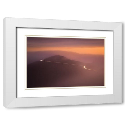 The Light Before Darkness White Modern Wood Framed Art Print with Double Matting by Chengming