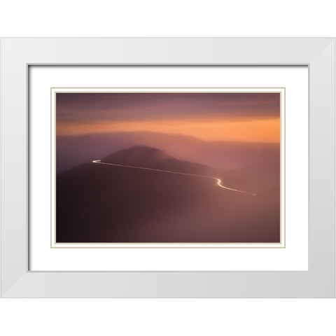 The Light Before Darkness White Modern Wood Framed Art Print with Double Matting by Chengming