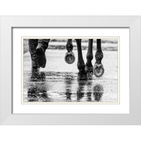 Water Hooves White Modern Wood Framed Art Print with Double Matting by Lee Chapman, Sharon
