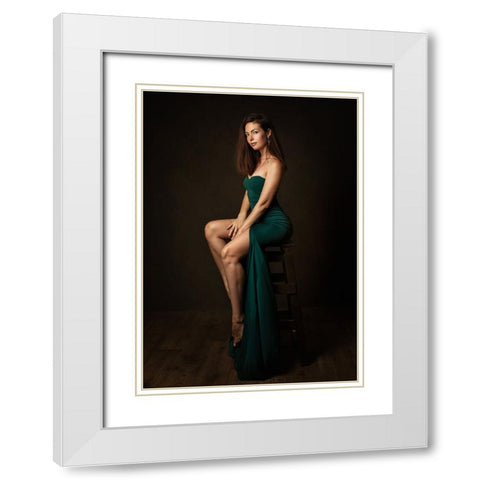 Polina. White Modern Wood Framed Art Print with Double Matting by Rise, Zachar