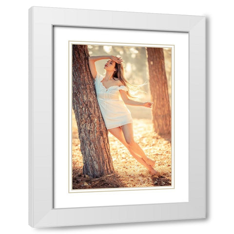 In Her Mind White Modern Wood Framed Art Print with Double Matting by Nahoum, Avi