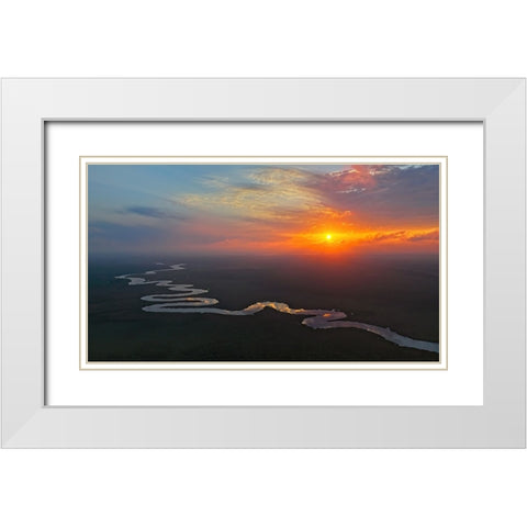 RIVer Side Symphony White Modern Wood Framed Art Print with Double Matting by Yu, Liyun