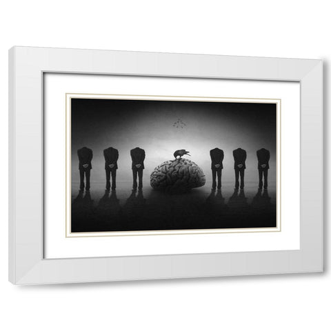 Stop Thinking White Modern Wood Framed Art Print with Double Matting by Rasool Fahmani, Mohammad