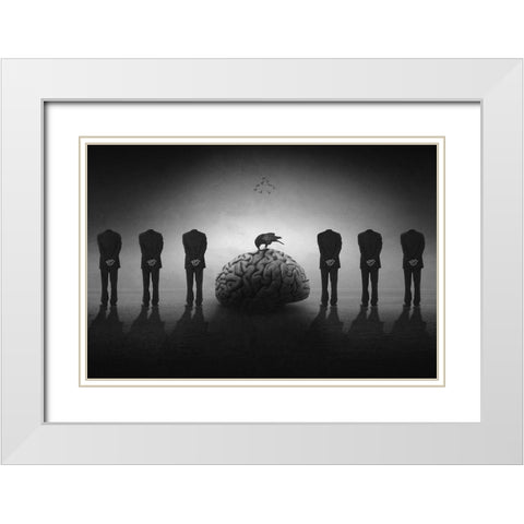 Stop Thinking White Modern Wood Framed Art Print with Double Matting by Rasool Fahmani, Mohammad