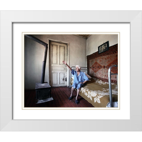 Old Woman From Artsakh - 36 White Modern Wood Framed Art Print with Double Matting by Garik