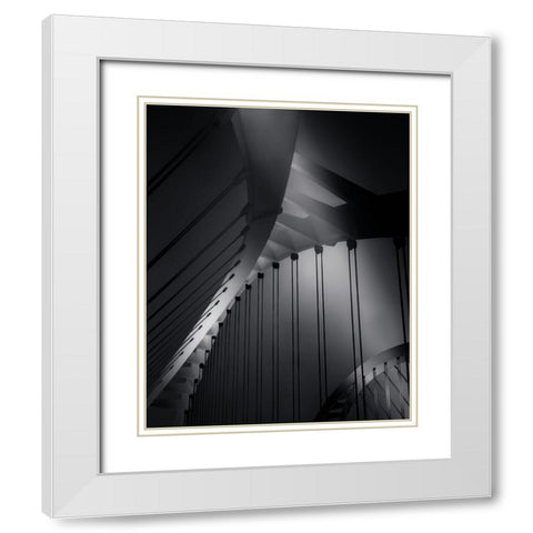 Bridges White Modern Wood Framed Art Print with Double Matting by Azevedo, Olavo