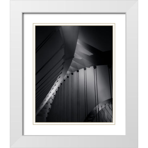 Bridges White Modern Wood Framed Art Print with Double Matting by Azevedo, Olavo