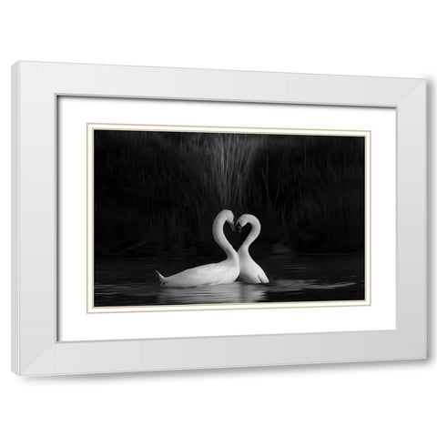 Sign Of Love White Modern Wood Framed Art Print with Double Matting by Donnahom