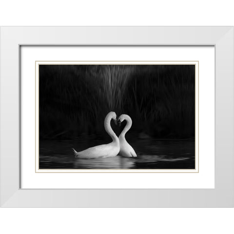 Sign Of Love White Modern Wood Framed Art Print with Double Matting by Donnahom