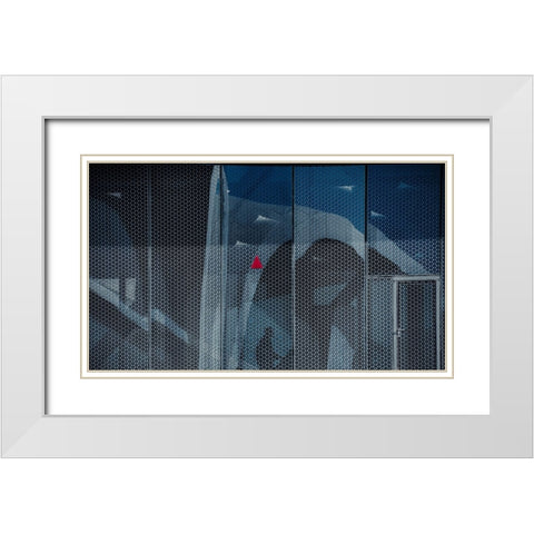 Emergency Door 02 White Modern Wood Framed Art Print with Double Matting by Alsharif, Yahia