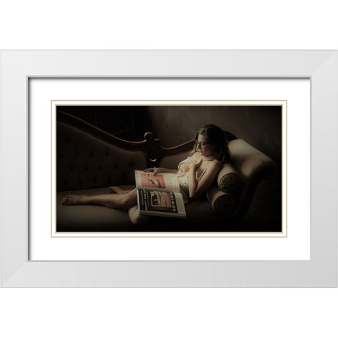 TstutÂ™TÂTa Titctu White Modern Wood Framed Art Print with Double Matting by Gil, Yoram