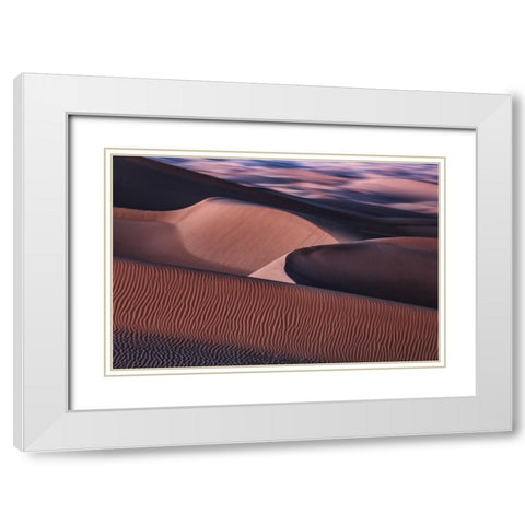 The Art Of Sand And Wind White Modern Wood Framed Art Print with Double Matting by Qiu, Jenny