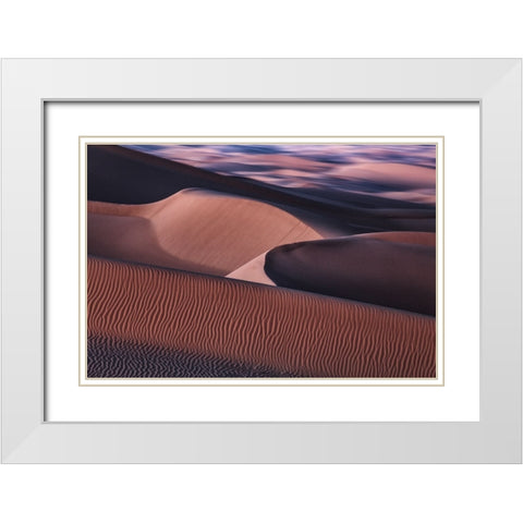 The Art Of Sand And Wind White Modern Wood Framed Art Print with Double Matting by Qiu, Jenny