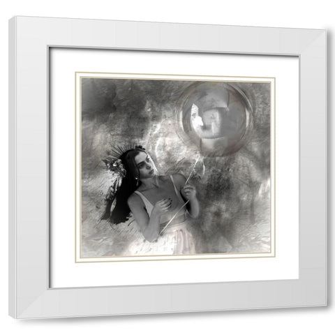 The Balloon White Modern Wood Framed Art Print with Double Matting by Pansky, Rachel