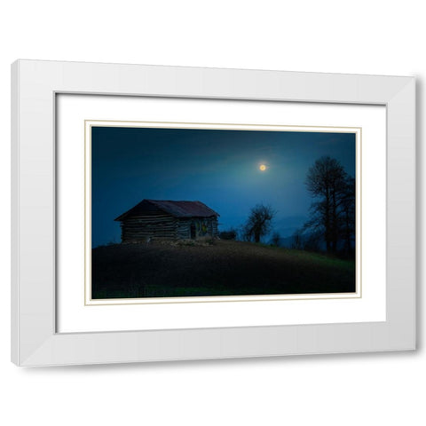 Moonlight White Modern Wood Framed Art Print with Double Matting by Danial.F16
