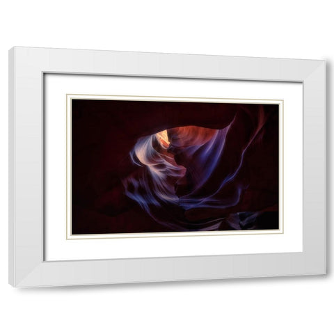 Heart Of Navajo White Modern Wood Framed Art Print with Double Matting by Zheng, Michael