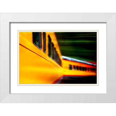 Union Pacific White Modern Wood Framed Art Print with Double Matting by Strelok