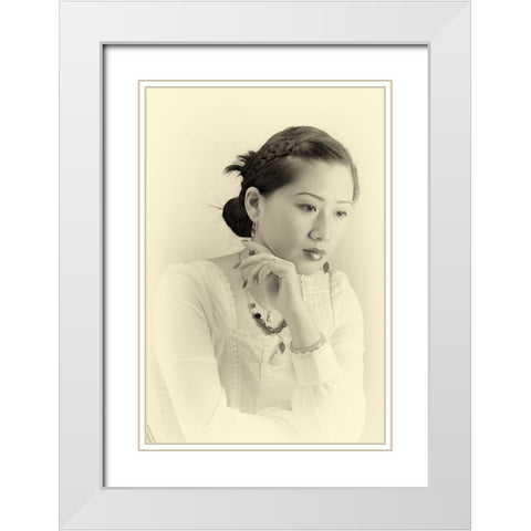 Jo White Modern Wood Framed Art Print with Double Matting by Zhen Yu, James